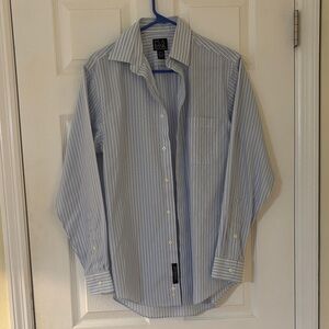Jos. A. Bank Men's Blue Striped Casual Shirt Slim Fit 14 1/2 - 32